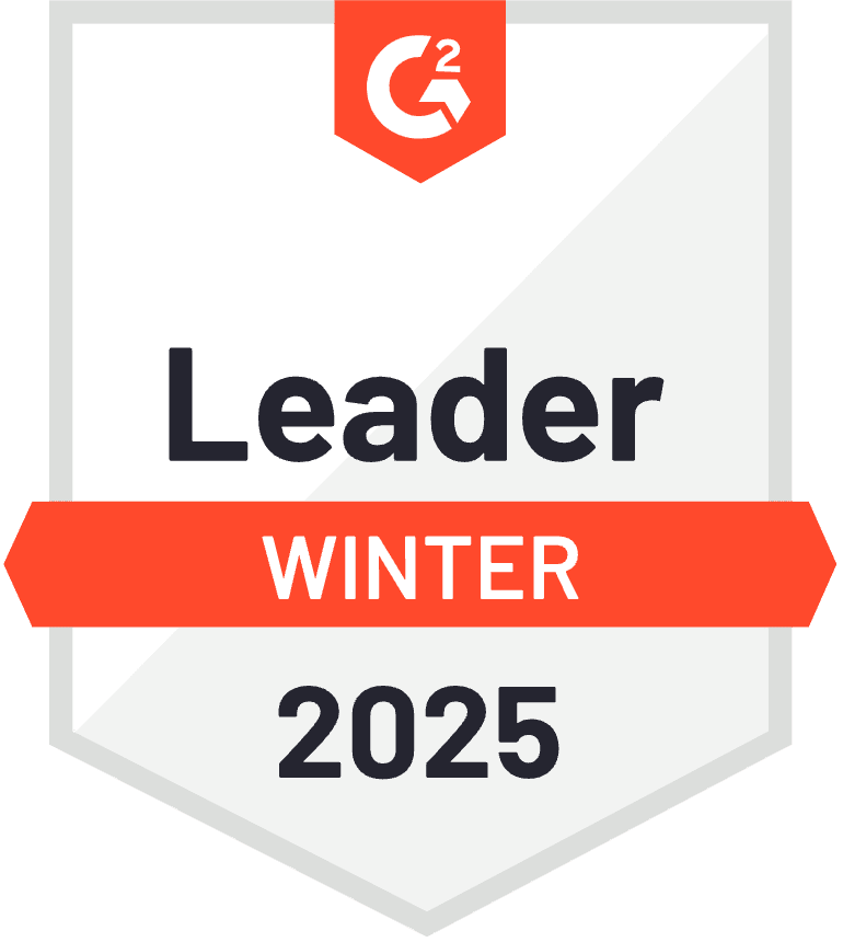 Reconnu pour l’excellence de la réussite des clients Logo - G2 Leader Winter 2025 1