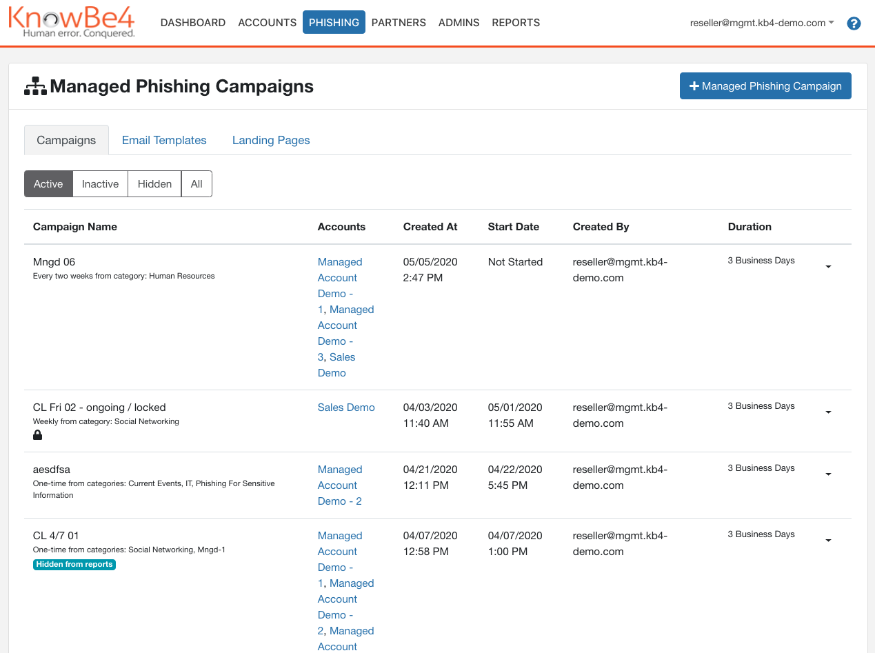 KnowBe4 Simplifies and Centralizes Phishing Campaign Management