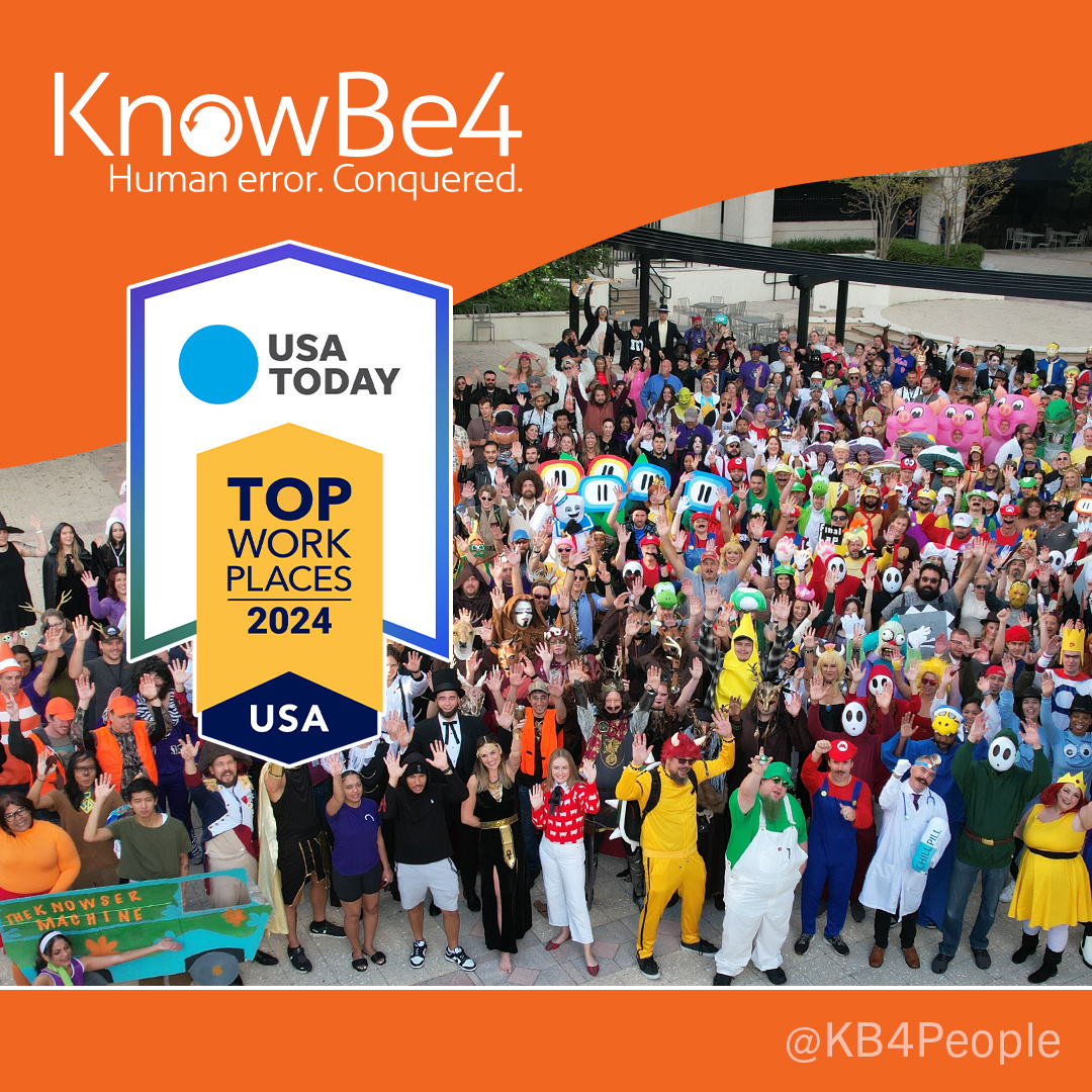 KnowBe4 Named a Winner of the Best Company for College Graduates Award 2024 by Top Workplaces