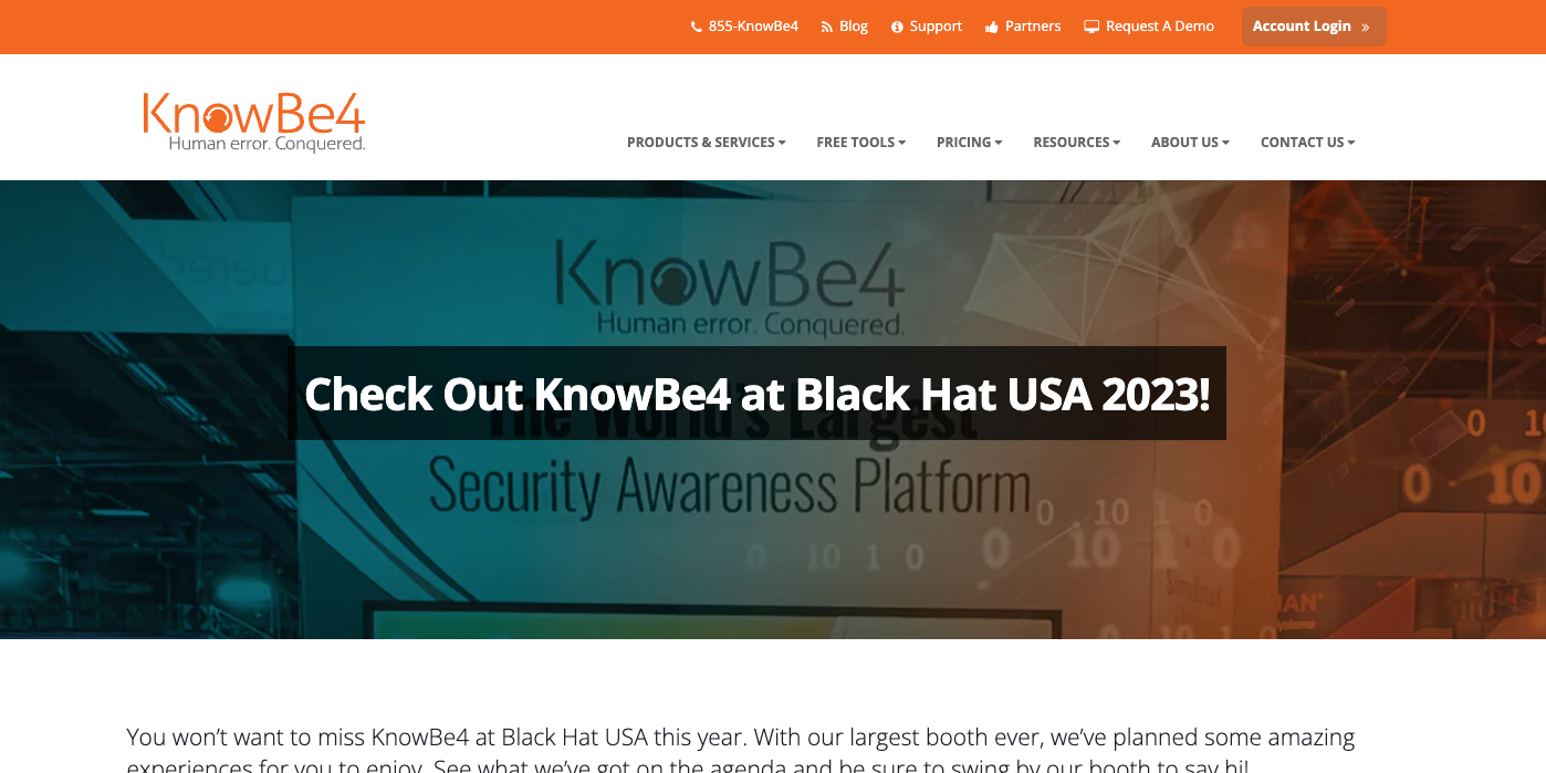 Black Hat USA 2023 KnowBe4